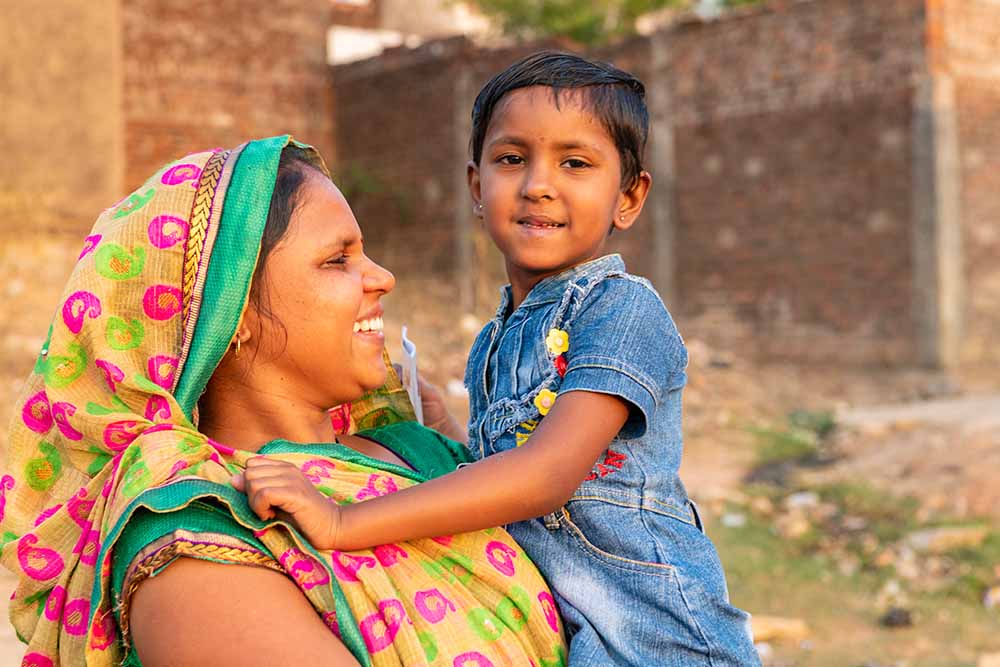 Saraswati in her mother's arms