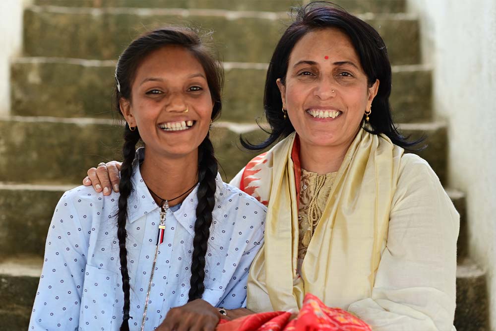 Mamta Carroll and Pinki smiling