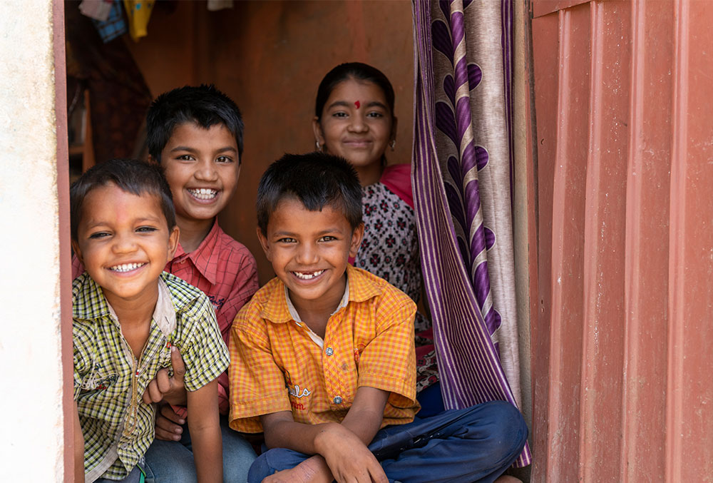 Rajesh avec ses frères et sœurs