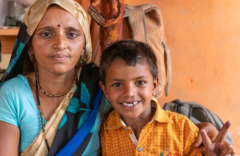 Rajesh with his mother