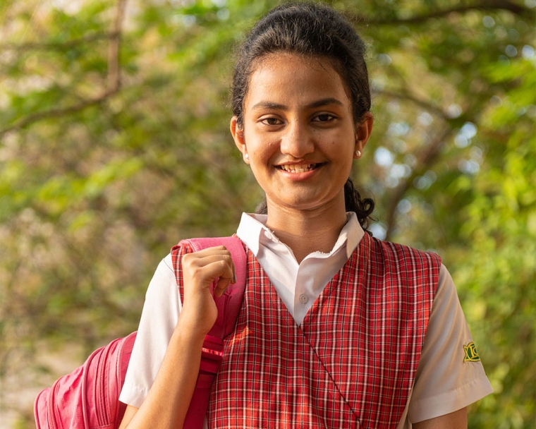 Bhargavi going to school