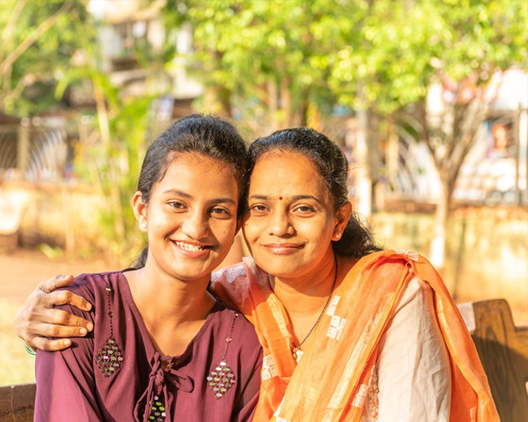 Bhargavi with her mother